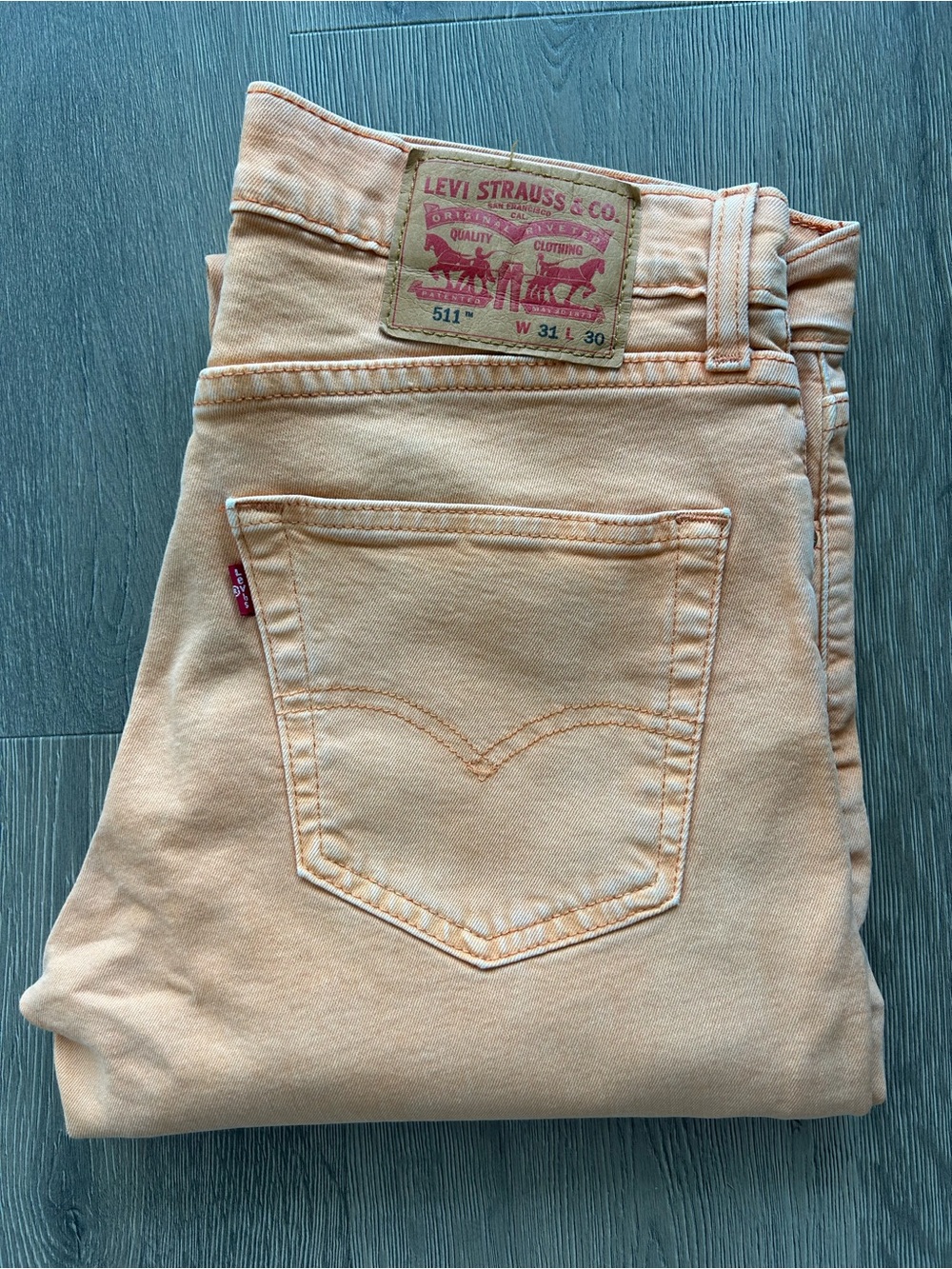 Levi’s 511 Peach Denim 31x30 Unisex